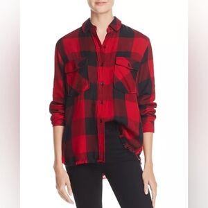 Rails Red and Black Plaid Button-Up Shirt Size XS